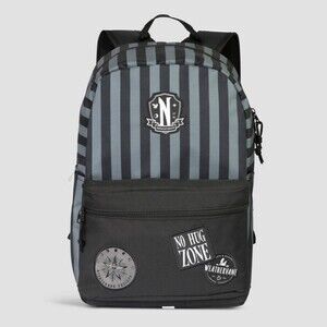 NWT Wednesday Nevermore Patches of Adventure Unisex Backpack with Laptop Sleeve